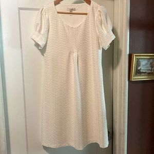 Dress Barn textured cream dress.